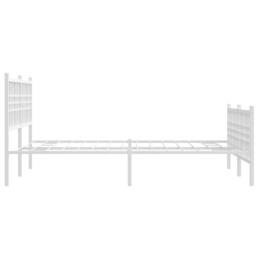 sengeramme med sengegavl og fodgærde 120x200 cm metal hvid