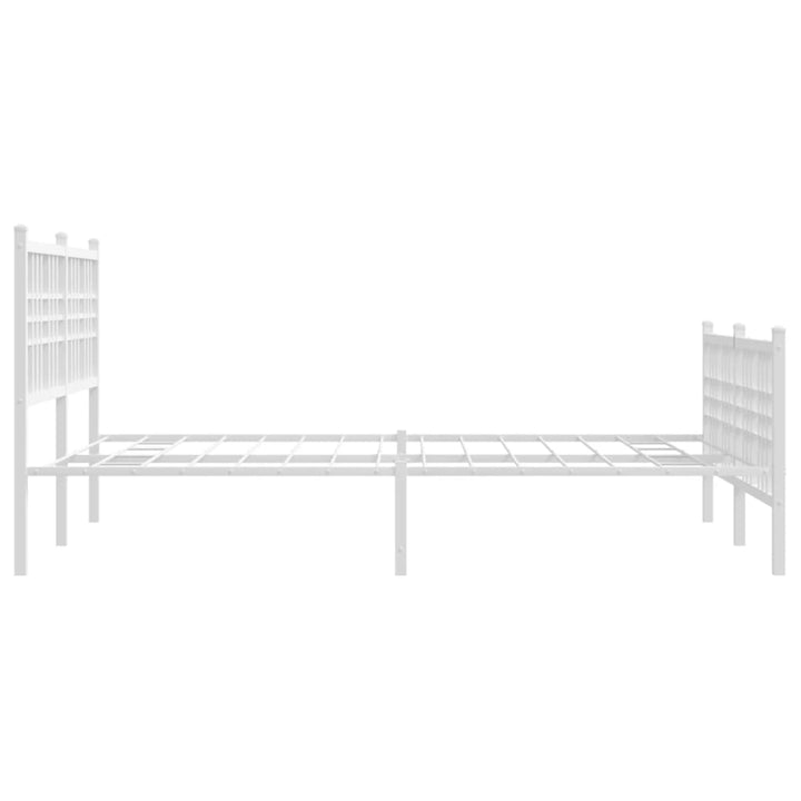 sengeramme med sengegavl og fodgærde 120x200 cm metal hvid