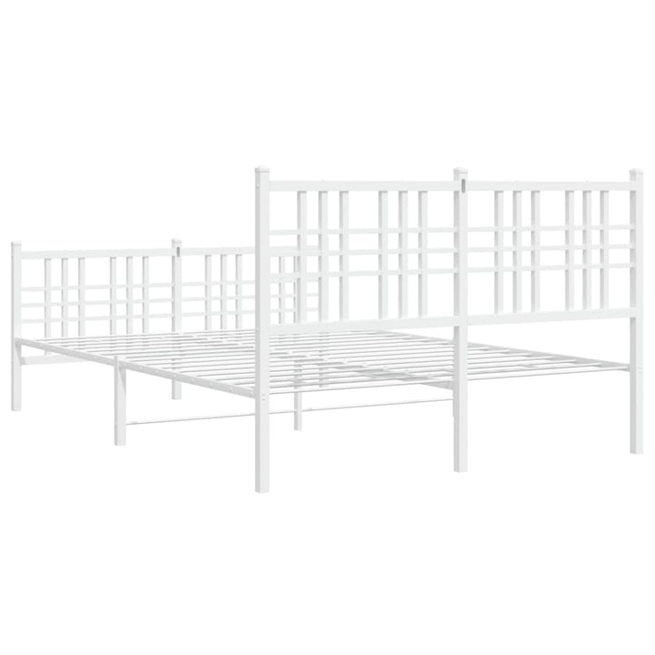 sengeramme med sengegavl og fodgærde 120x200 cm metal hvid