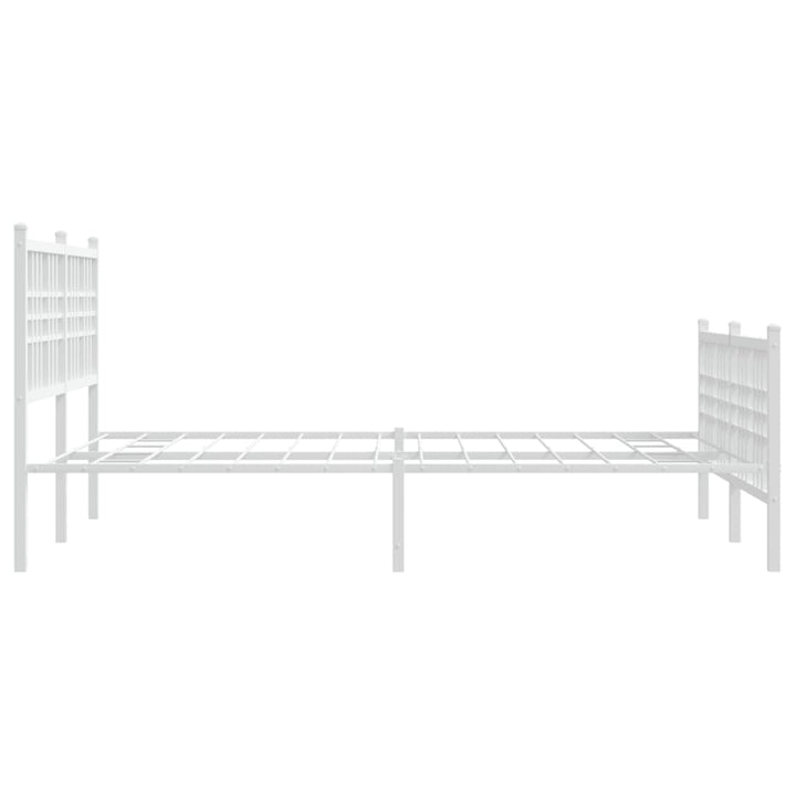 sengeramme med sengegavl og fodgærde 140x200 cm metal hvid
