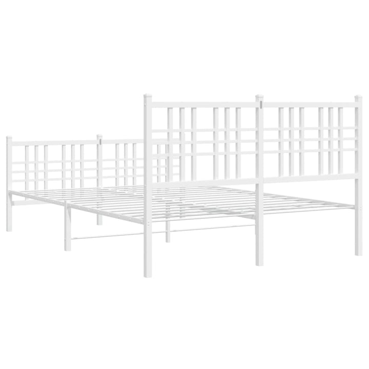 sengeramme med sengegavl og fodgærde 140x200 cm metal hvid