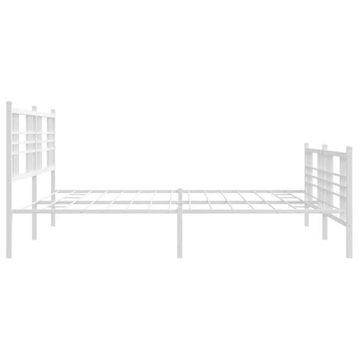sengeramme med sengegavl og fodgærde 180x200 cm metal hvid