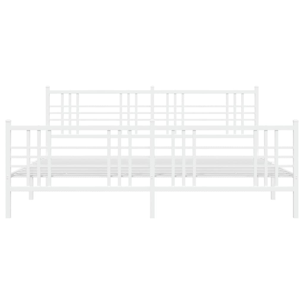 sengeramme med sengegavl og fodgærde 183x213 cm metal hvid