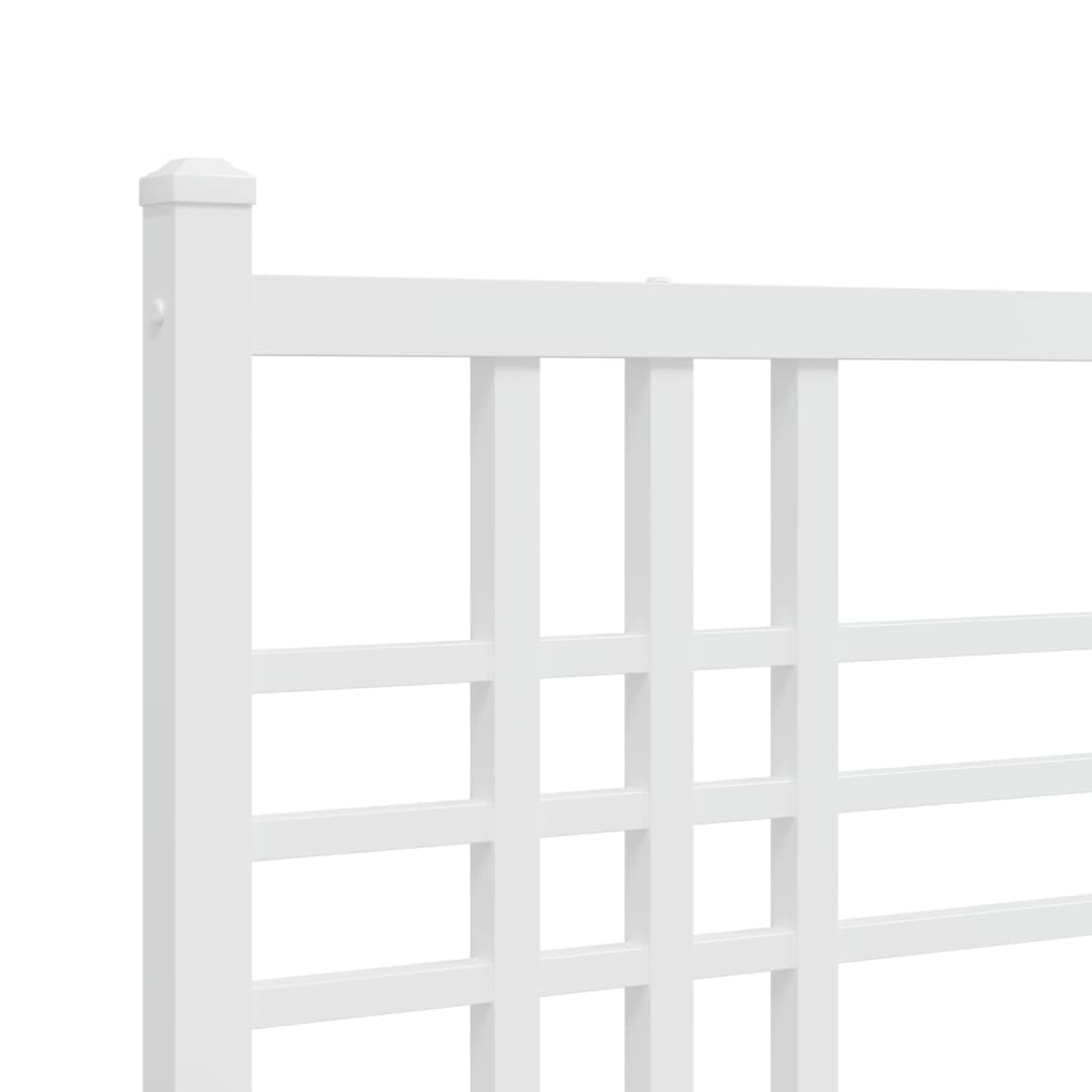 sengeramme med sengegavl og fodgærde 200x200 cm metal hvid