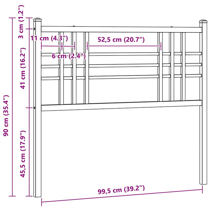 udskiftningsgavl 100 cm metal hvid