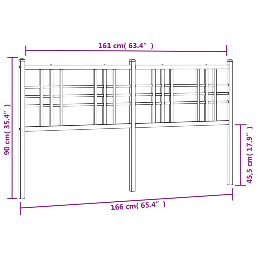 udskiftningsgavl 160 cm metal hvid