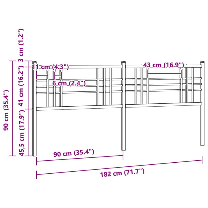 udskiftningsgavl 180 cm metal hvid