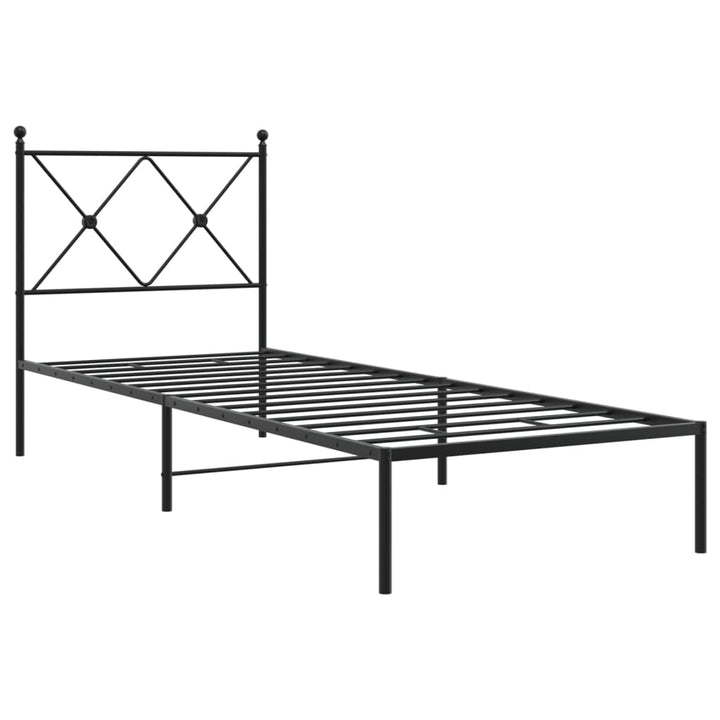 sengeramme med sengegavl 75x190 cm metal sort