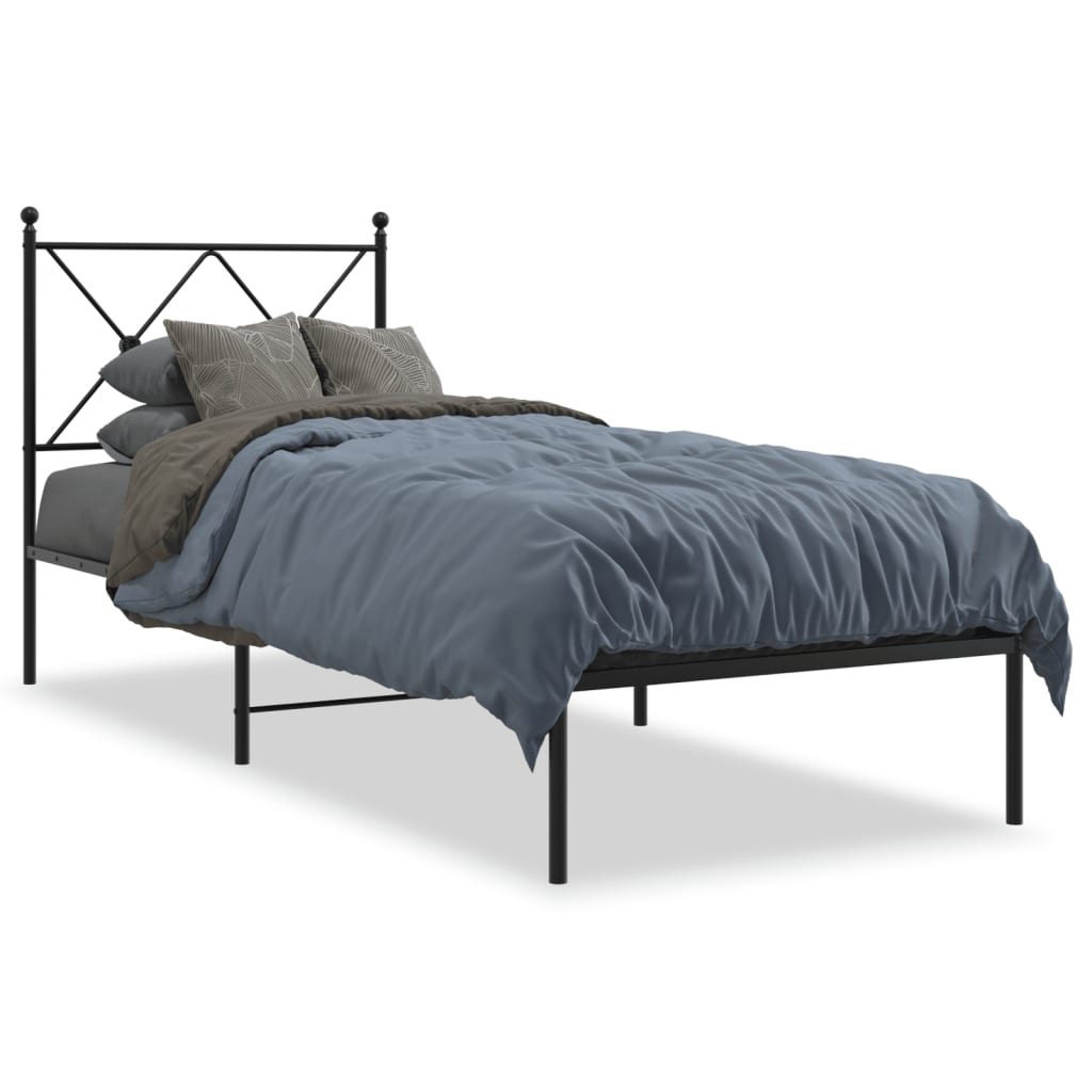 sengeramme med sengegavl 80x200 cm metal sort