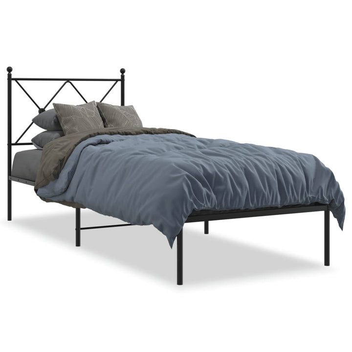 sengeramme med sengegavl 80x200 cm metal sort