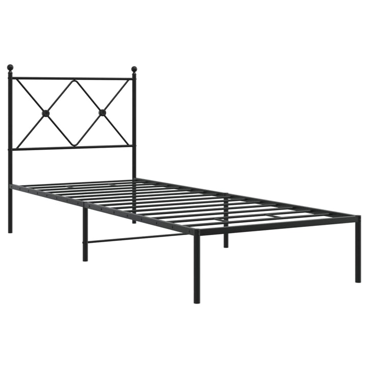 sengeramme med sengegavl 80x200 cm metal sort