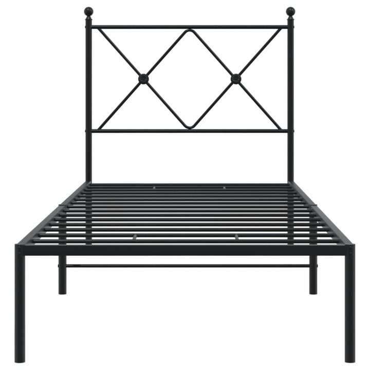 sengeramme med sengegavl 80x200 cm metal sort