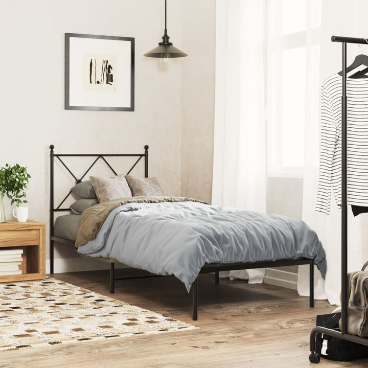 sengeramme med sengegavl 80x200 cm metal sort