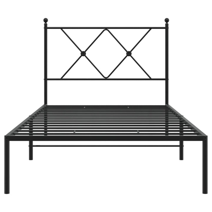 sengeramme med sengegavl 90x190 cm metal sort