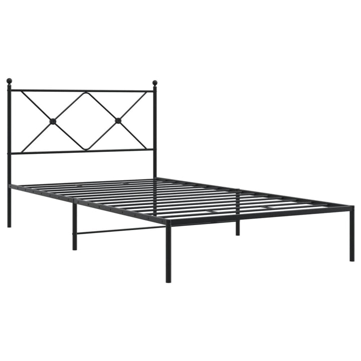 sengeramme med sengegavl 100x190 cm metal sort