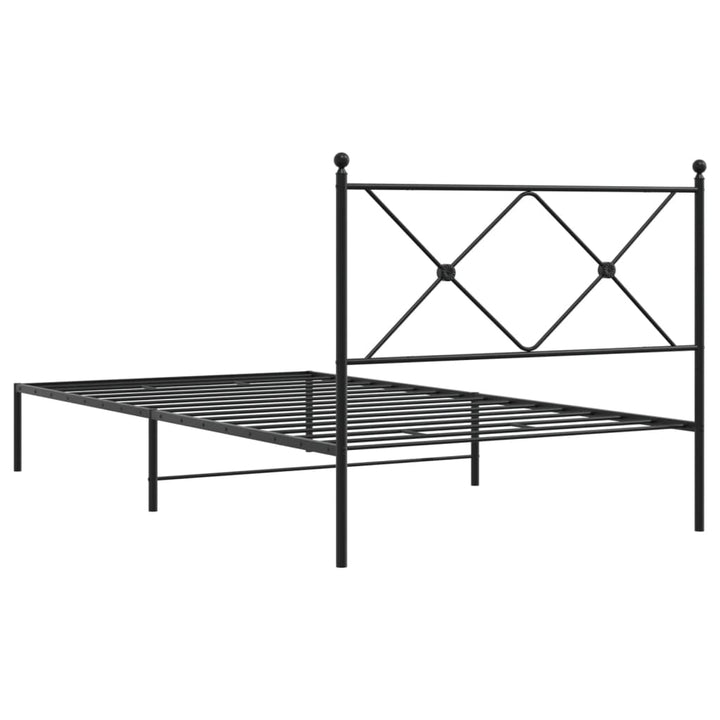 sengeramme med sengegavl 100x190 cm metal sort