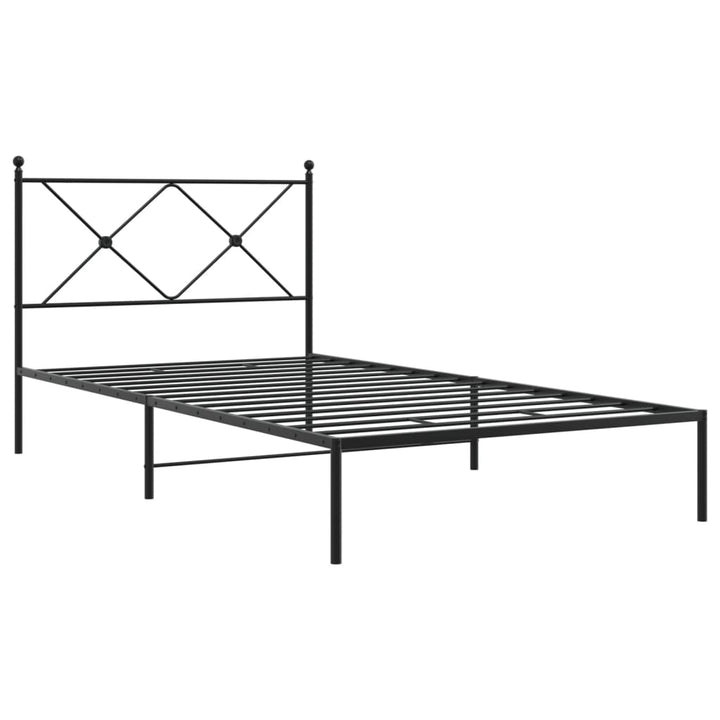 sengeramme med sengegavl 100x200 cm metal sort