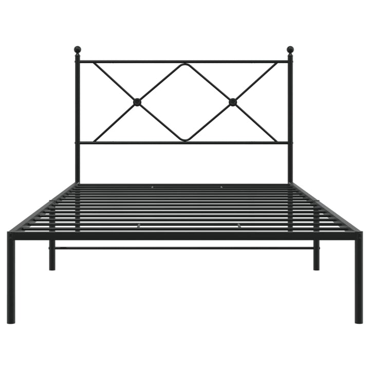 sengeramme med sengegavl 100x200 cm metal sort