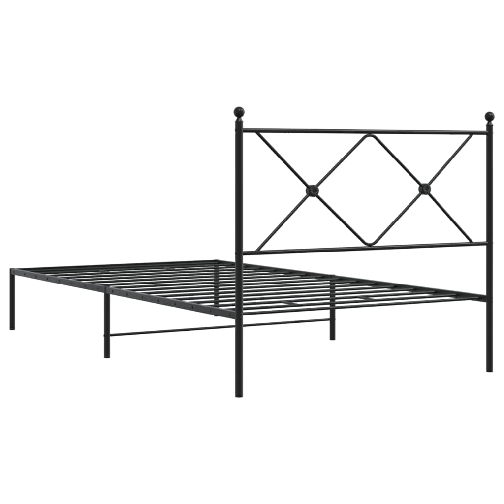 sengeramme med sengegavl 100x200 cm metal sort