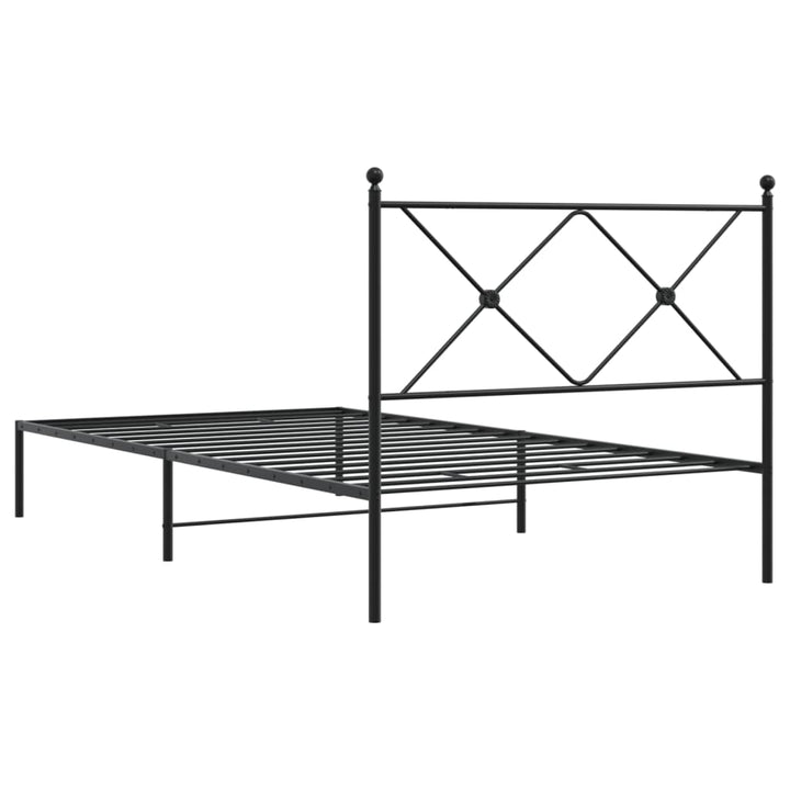 sengeramme med sengegavl 100x200 cm metal sort