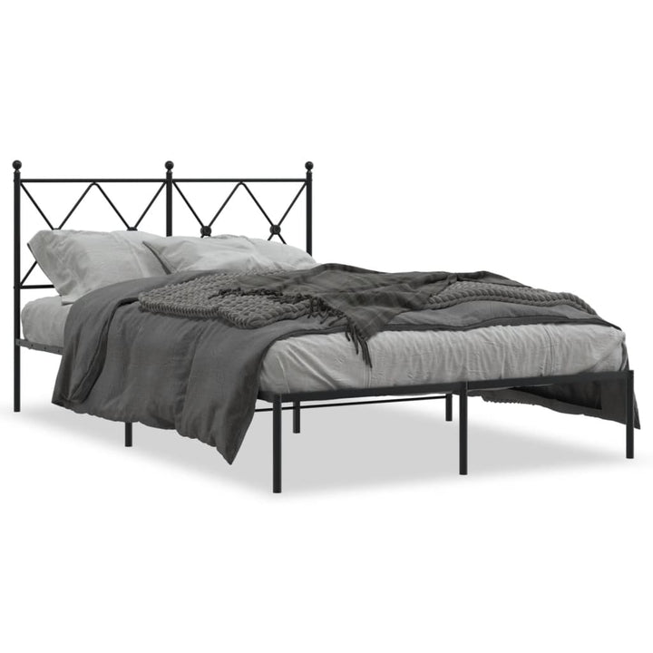 sengeramme med sengegavl 120x190 cm metal sort