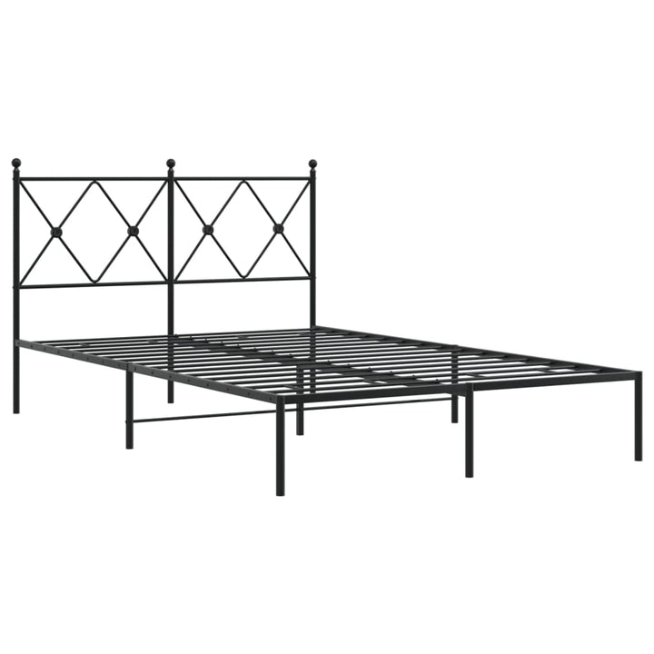sengeramme med sengegavl 120x190 cm metal sort