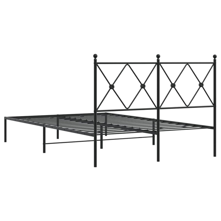 sengeramme med sengegavl 120x190 cm metal sort