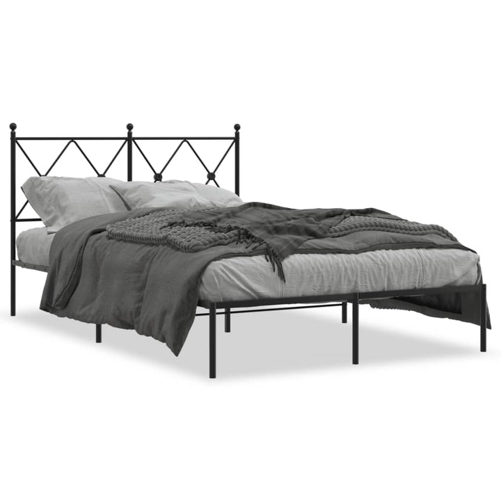 sengeramme med sengegavl 120x200 cm metal sort