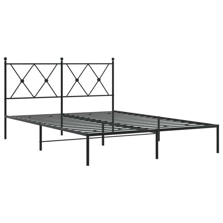 sengeramme med sengegavl 135x190 cm metal sort