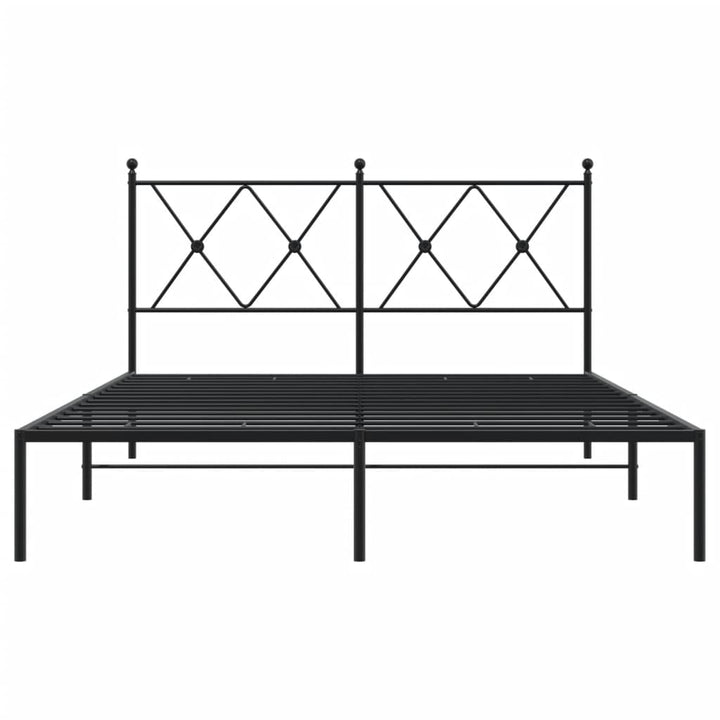 sengeramme med sengegavl 135x190 cm metal sort