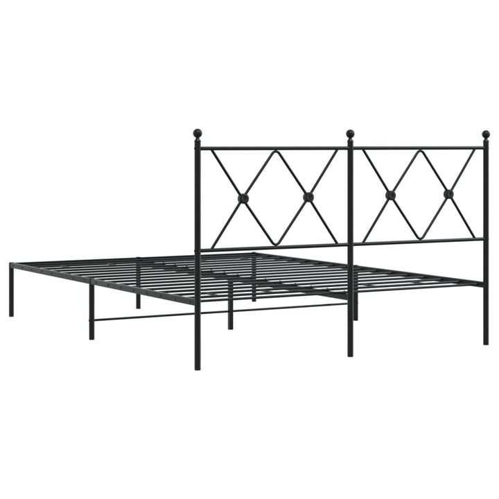 sengeramme med sengegavl 135x190 cm metal sort