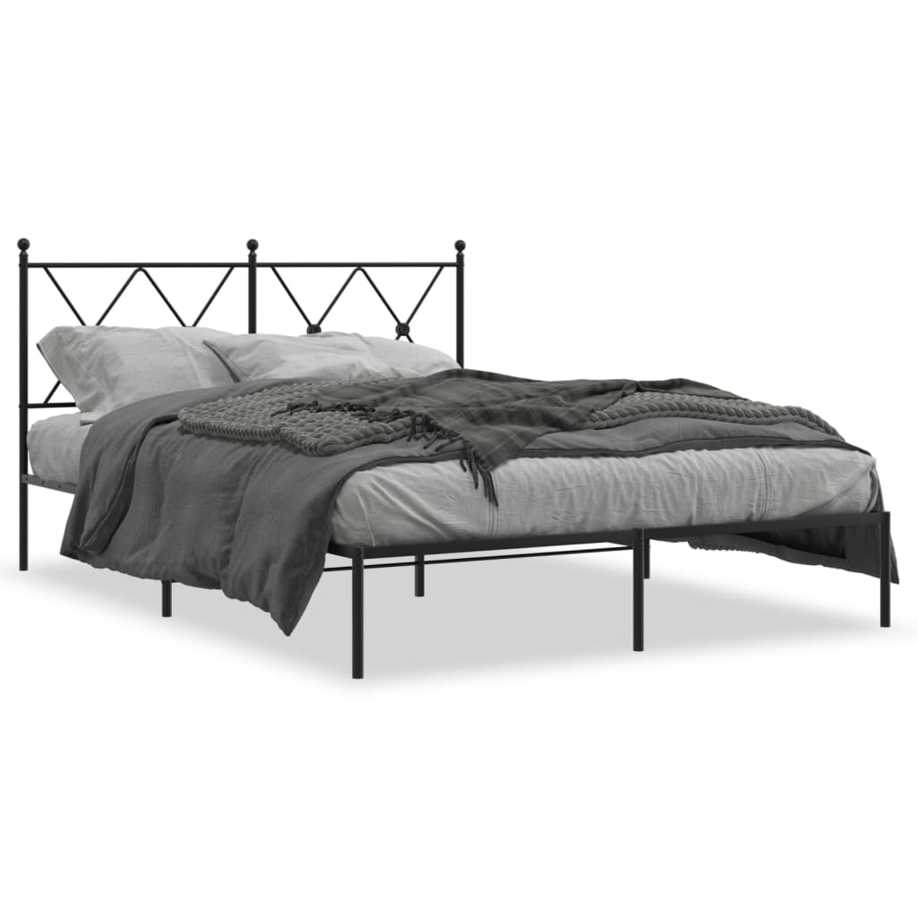 sengeramme med sengegavl 140x190 cm metal sort