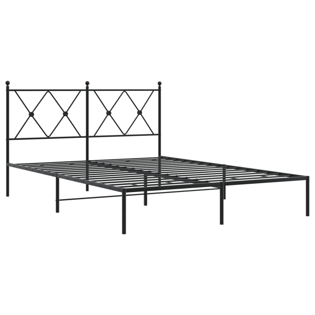 sengeramme med sengegavl 140x190 cm metal sort