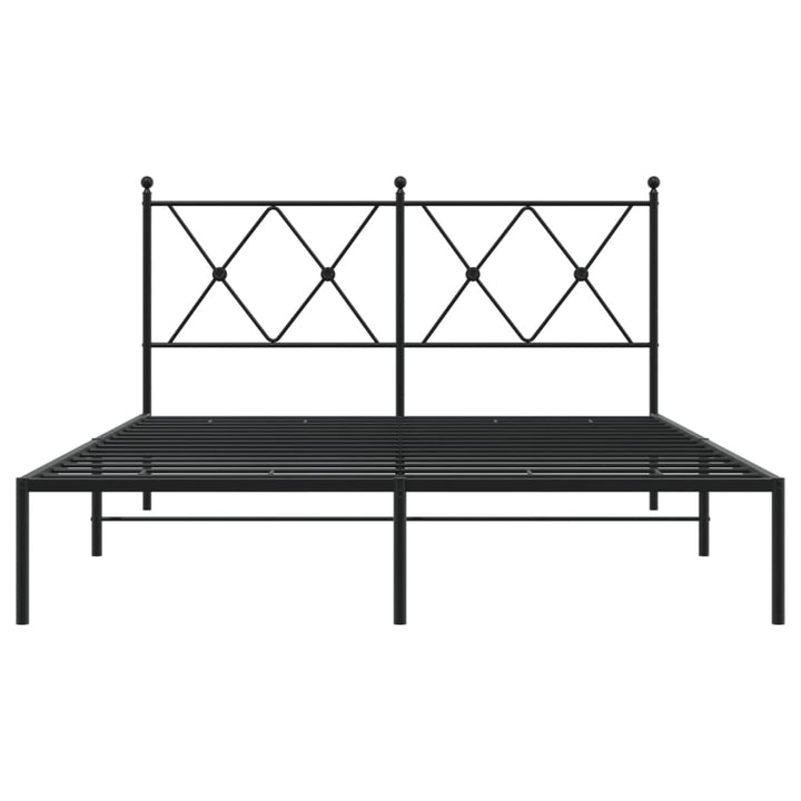 sengeramme med sengegavl 140x190 cm metal sort