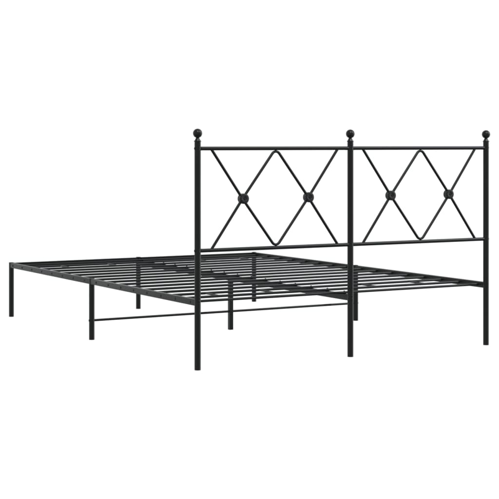 sengeramme med sengegavl 140x190 cm metal sort