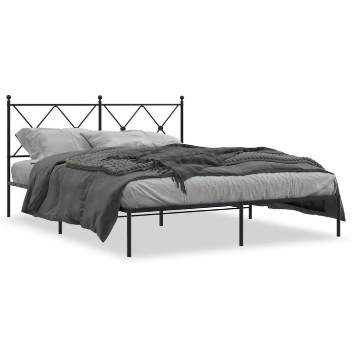 sengeramme med sengegavl 160x200 cm metal sort