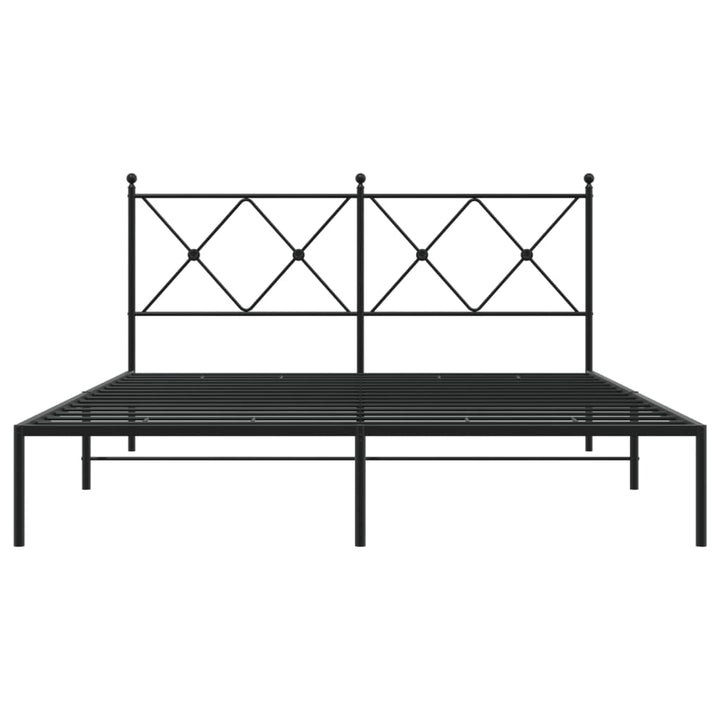 sengeramme med sengegavl 160x200 cm metal sort