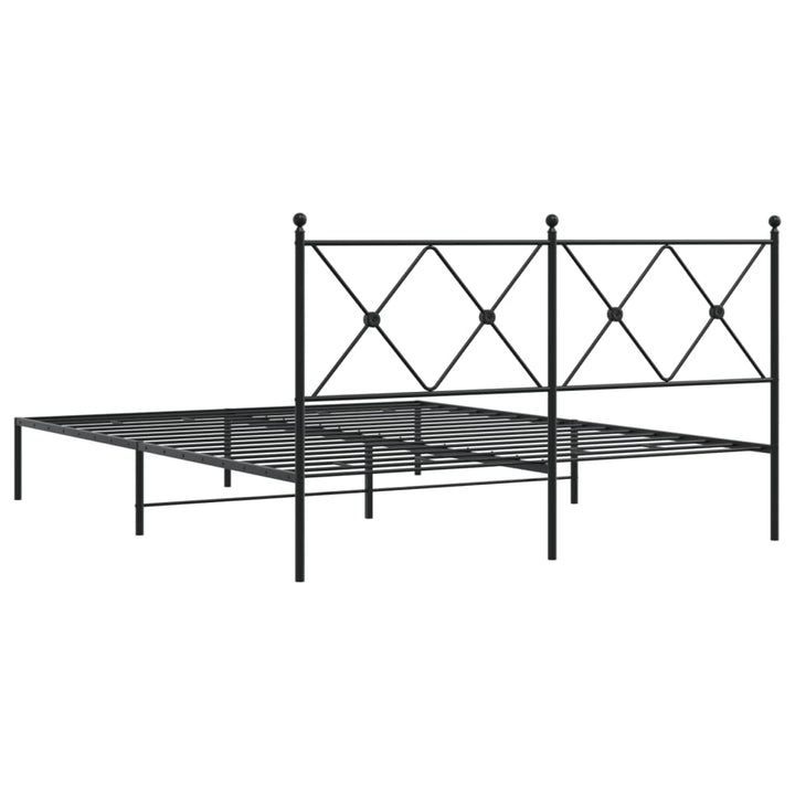 sengeramme med sengegavl 160x200 cm metal sort