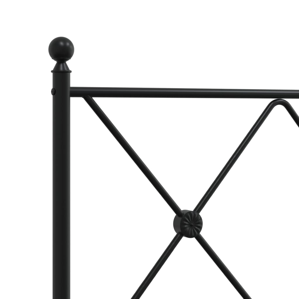 sengeramme med sengegavl 160x200 cm metal sort