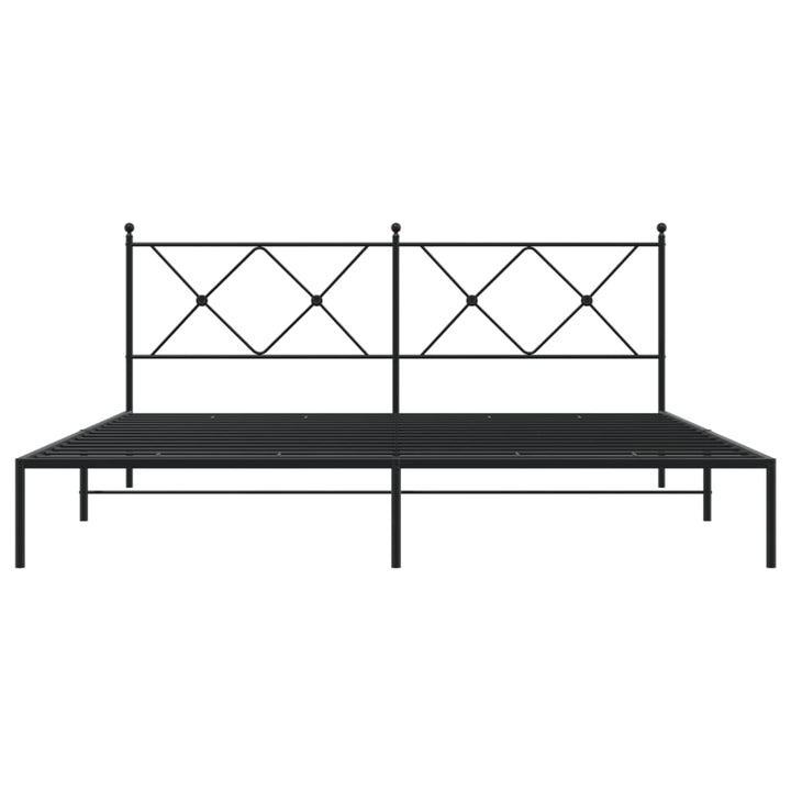 sengeramme med sengegavl 183x213 cm metal sort
