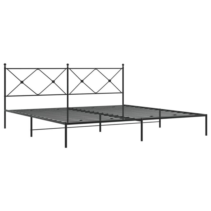 sengeramme med sengegavl 200x200 cm metal sort