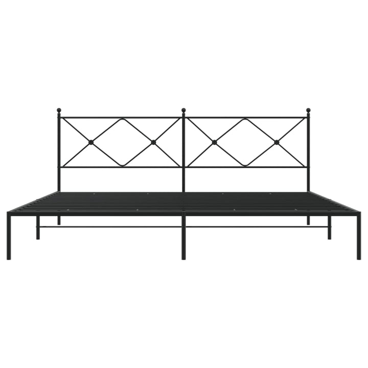 sengeramme med sengegavl 200x200 cm metal sort