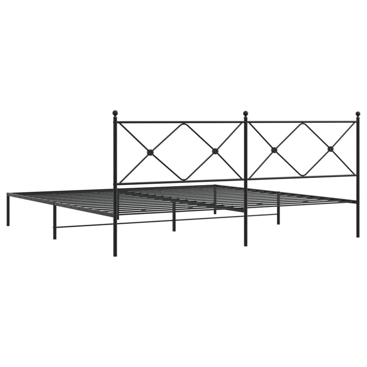 sengeramme med sengegavl 200x200 cm metal sort