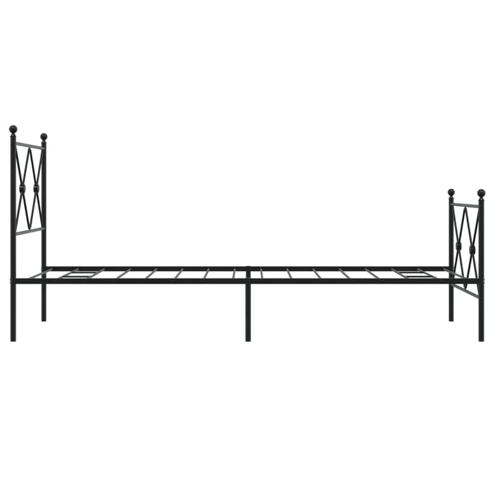 sengeramme med sengegavl og fodgærde 80x200 cm metal sort
