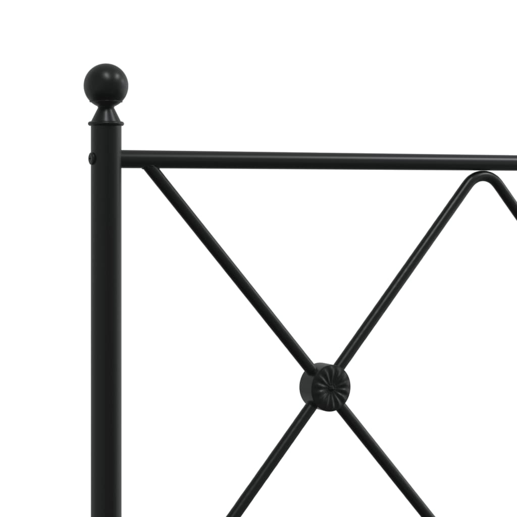 sengeramme med sengegavl og fodgærde 90x200 cm metal sort