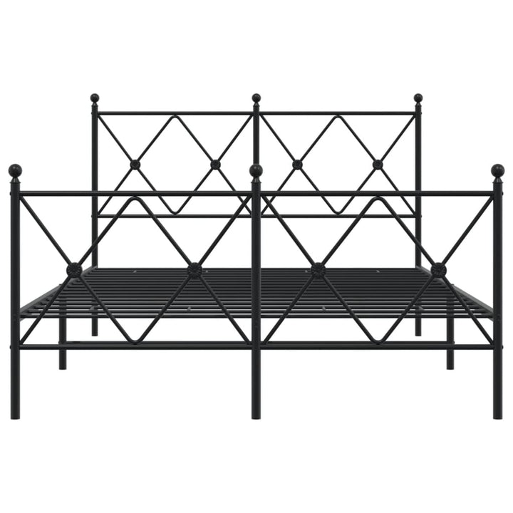 sengeramme med sengegavl og fodgærde 120x190 cm metal sort