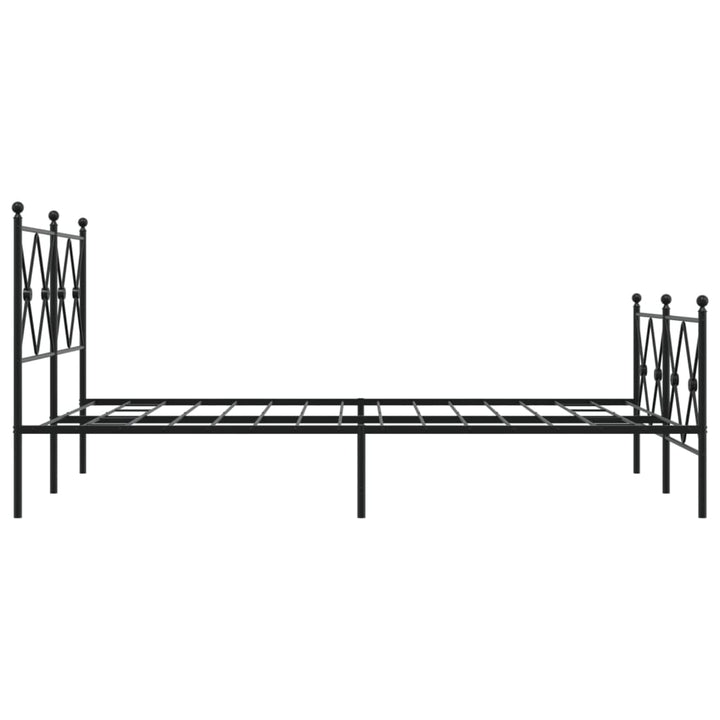sengeramme med sengegavl og fodgærde 120x200 cm metal sort