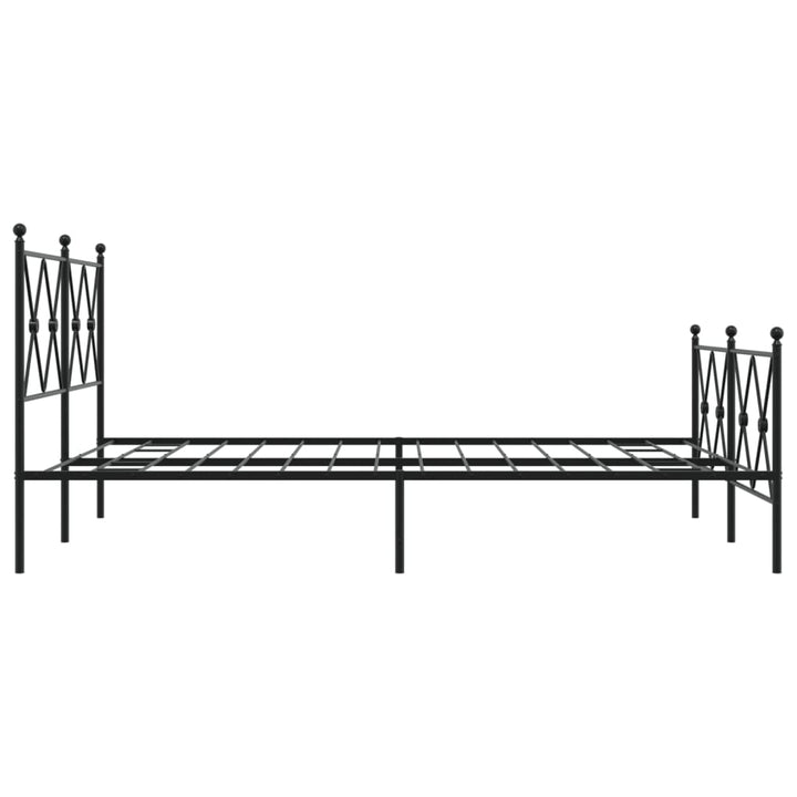 sengeramme med sengegavl og fodgærde 137x190 cm metal sort