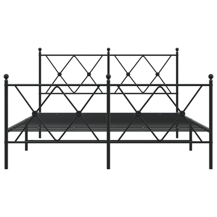 sengeramme med sengegavl og fodgærde 140x190 cm metal sort