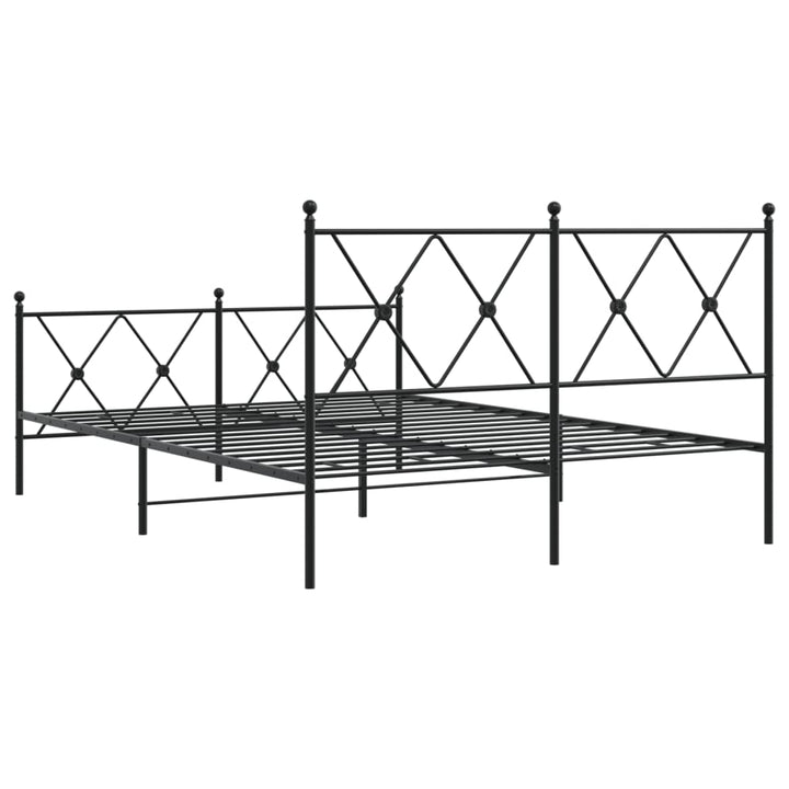 sengeramme med sengegavl og fodgærde 140x190 cm metal sort